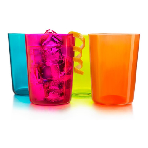 Collins Colors Juego De 8 Vasos De Vidrio De 520 Ml Color Surtido