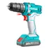 Taladro 3/8 10mm 20v Super Con 2 Bat 1,5amp, Cargador Total Frecuencia 220-240v 50/60hz Color Turquesa  TDLI20028 UFA.