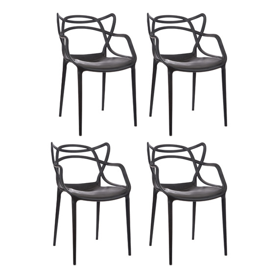 Silla de comedor HDC Group Flia HDC Group Allegra estructura color negro 4 unidades