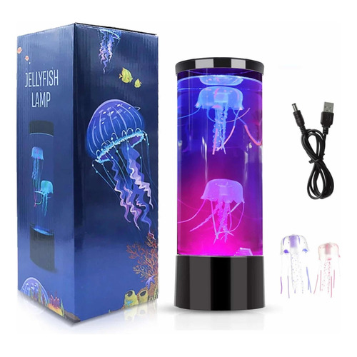 Lámpara Medusa Luz Led Decorativa 6 Colores 3d Usb Color de la estructura Negro Color de la pantalla Transparente
