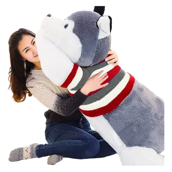 Perro Husky Peluche 1.70 M Gigante Grande Jumbo Lobo+ Suéter