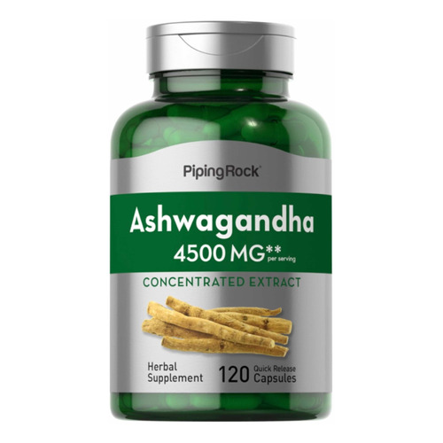 Ashwaganda 4500 Mg Extract X 120 Capsulas - Piping Rock Sabor Neutro