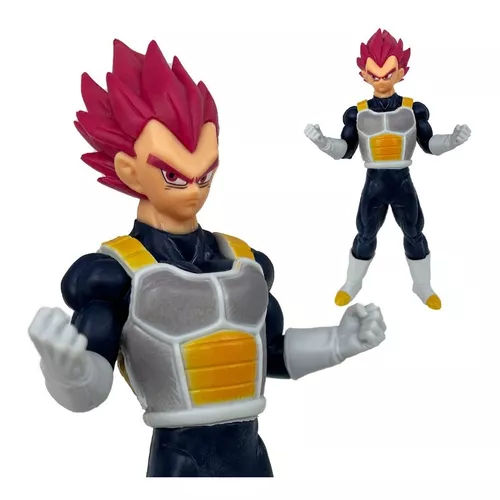 Boneco Dragon Ball Z - Vegeta Super Saiyajin Deus Rosa