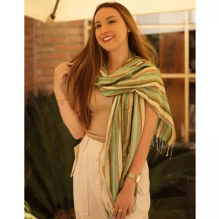 Cachecol Lenço Listrado Pashmina Echarpe Feminino Inverno