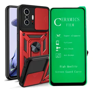 Estuche Antichoque Reforzado + Vidrio Cerámico Para Xiaomi