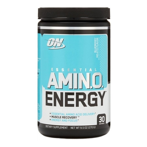Suplemento en polvo Optimum Nutrition  Essential Amin.o. Essential Amin.o. Energy aminoácidos sabor blueberry mojito en pote de 270g