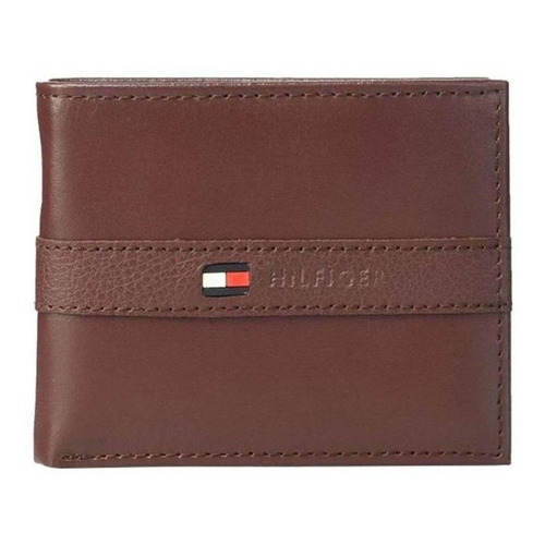 Billetera Tommy Hilfiger 31TL22X062 color cognac de cuero - 8.9cm x 11.4cm x 1.3cm