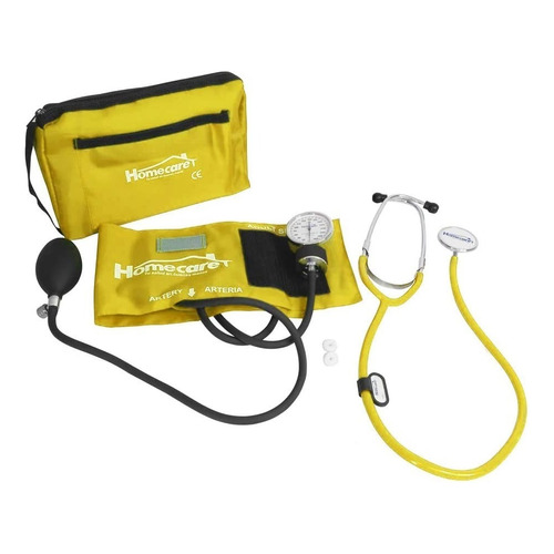 Kit Baumanómetro Estetoscopio Simple Homecare Color Amarillo