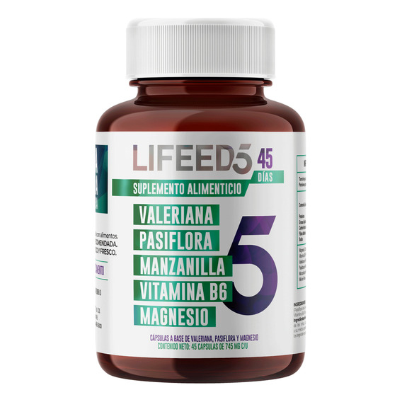 Suplemento Dormir Lifeed5 Sleep Valeriana Pasiflora 45 Caps Sabor Sin Sabor