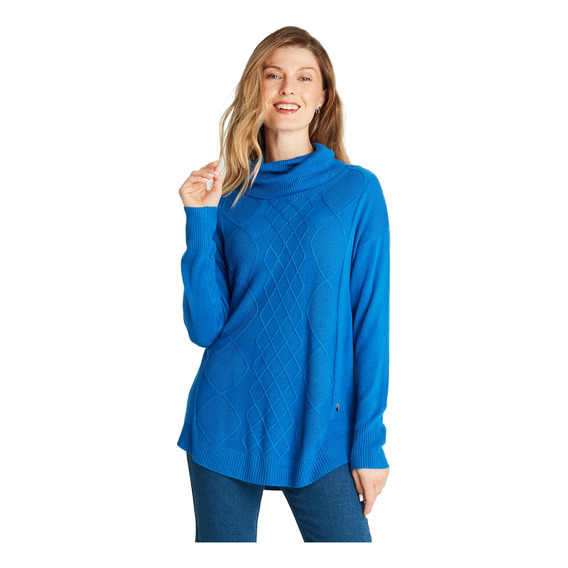Sweater Cuello Tortuga Cashmere Like Azul Cielo