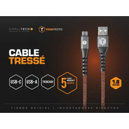 Cable Cargador Tipo C Carga Rapida 1.8m Toughtested 