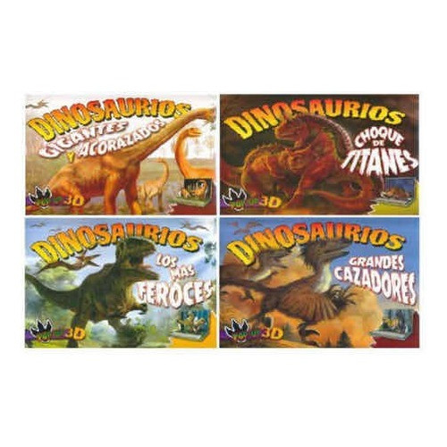 Set 4 Libros Dinosaurios Pop Up 3d - Pasta Dura