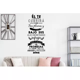 Vinil Decorativo Cristiano Salmo 91 :4