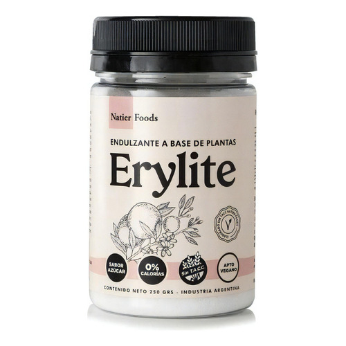 Erylite Eritritol Natier 250gr Apto Diabeticos Apto Vegano
