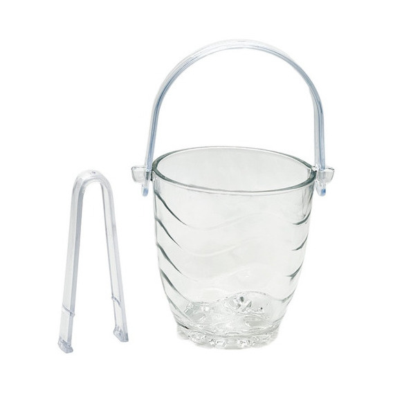 Hielera Frapera Con Pinza Porron Plástico Clear Ice 14,5cm  Color Agua