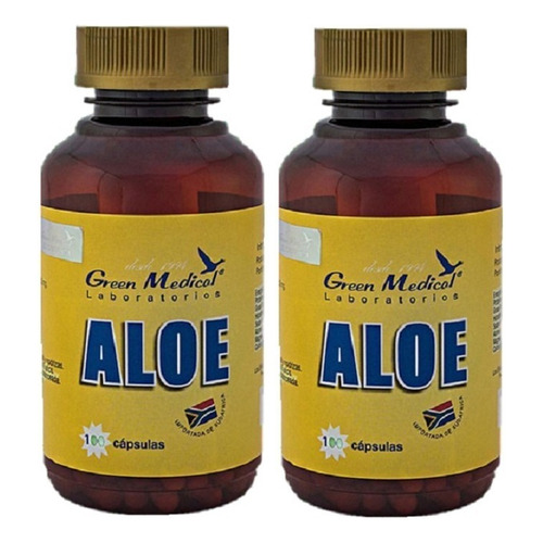 Aloe Vera Gm 2 Frascos 120 Cap. Acidez- Ulceras- Digestión Sabor Natural / 2x60 Capsulas