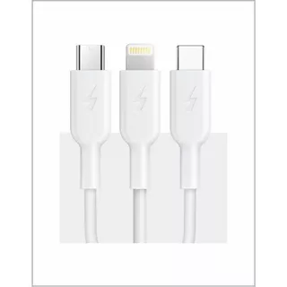 Cabo Carregador 3x1 Micro Usb Tipo C Android 4.2a Para Iphon Cor Branco