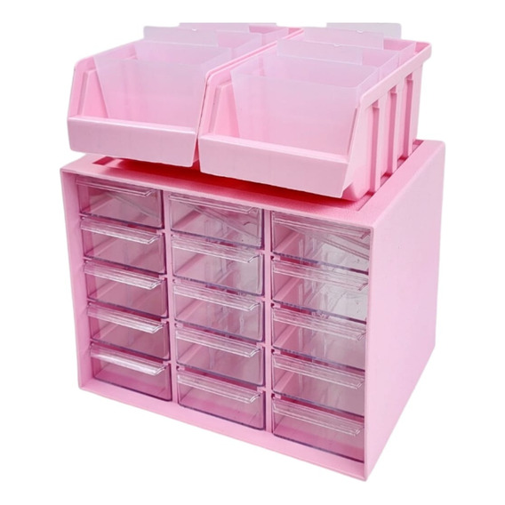 Combo Organizador Rosa Pink C+espacio C Gavetero+2 Fb2+cajit