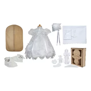 Ropon De Bautizo Para Niña, Kit Completo Modelo 268 Virgen