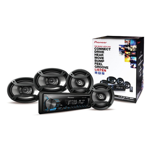 Combo Stereo + Parlantes Pioneer Mxt - X3969bt St+6x9+6.5 Color Negro