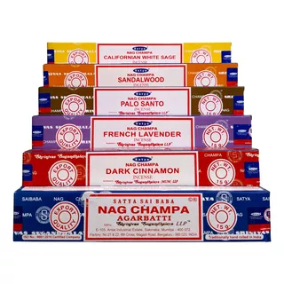 Kit Incenso Nag Champa Diversos 6 Cx Melhores Aromas Satya