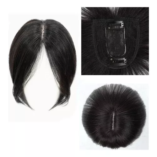 Peruca de cabelo natural Genérica Real hair wig piece, top of the head hair  patch block, ladies cover white hair breathable invisible hair patch top  wig, natural head Top hair piece de