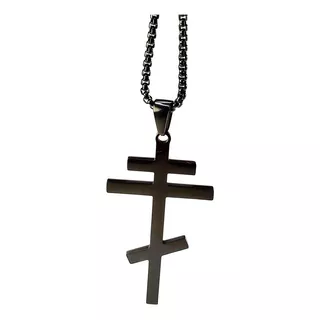 Collar Dije Cruz Ortodoxa Cruz Rusa Crucifijo Acero Inoxidab