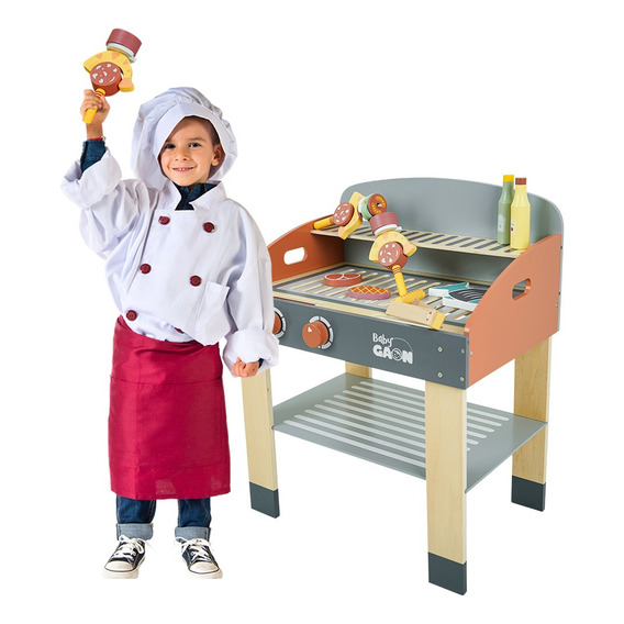 Cocinita De Juguete Parrilla Asador Juego Didáctico Infantil