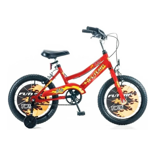 BMX infantil Futura Twin R16 color rojo con ruedas de entrenamiento  