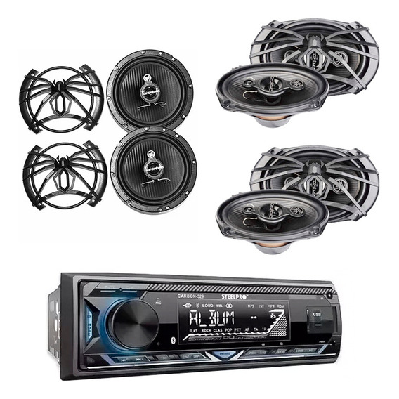 Paquete Estereo Usb Aux Bt 2 Bocinas 6.5 2 Bocinas 6.9