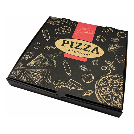 Caja Para Pizza Con Impresión Generica 33 X 33 Cm- 100 Unid.