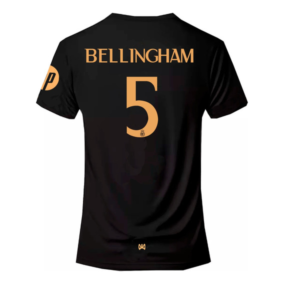 Camiseta Bellingham Real Madrid Nro 5 Dorada Conmemorativa