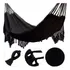 Hamaca Paraguaya Silla Colgante reforzada Jardín Con Flecos Bolso Y Soga IMBACK Color Negro
