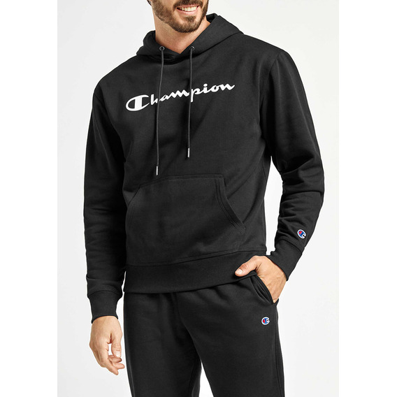 Sudadera Champion Para Hombre Básica Con Capucha Negro