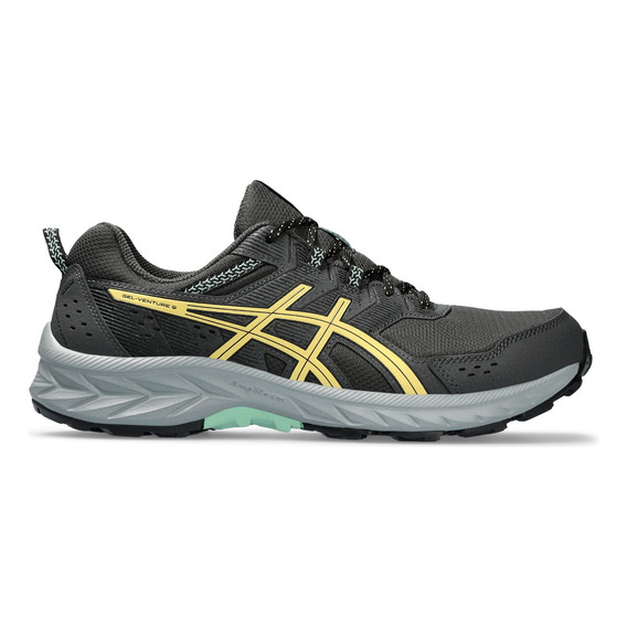 Tenis Hombre Asics Gel-venture 9 Q124 Color Graphite Grey/faded Yellow Diseño De La Tela Liso Talla 9h