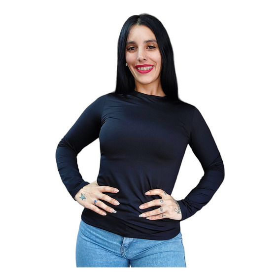 Remera Camiseta Térmica Mujer Frizada Con Lycra Talle Grande