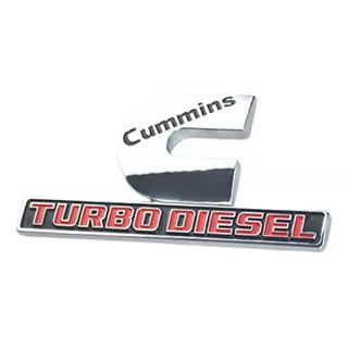 Emblema Lateral Cummins Dodge Ram  Turbo Diesel - Prata