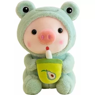 Regalo Cerdito De Peluche Con Capucha Rana 25cm