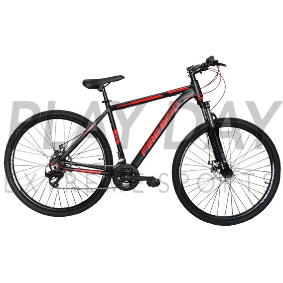 Mountain bike Fire Bird Outback  2022 R29 S 21v frenos de disco mecánico color negro/rojo  