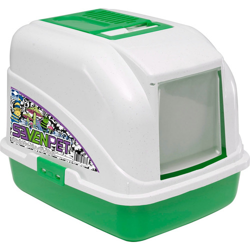 Arenero Cat Toilet Para Gatos Con Filtro Carbón Pala Puerta Color Verde