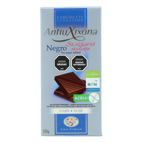 Tableta De Chocolate Antiu Negro Sin Azúcar 125g Ub