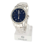 Reloj Análogo Blaque Para Dama Bq161 Plateado Azul