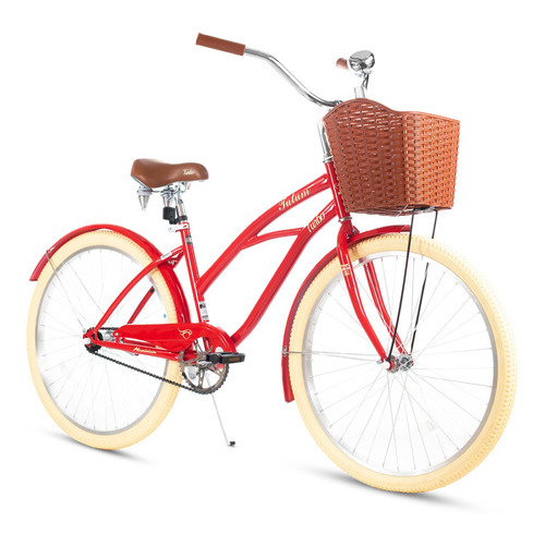Bicicleta Urbana Vintage Retro R26 Tulum Turbo Color Rojo Tamaño Del Cuadro M