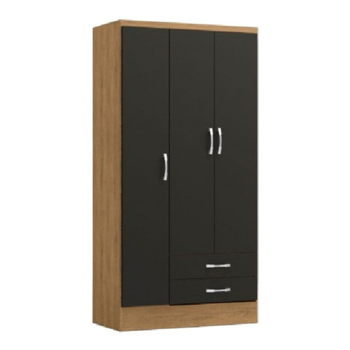 Closet Yardas 3 Puertas 2 Cajones Modelo S443 Freijó Negro