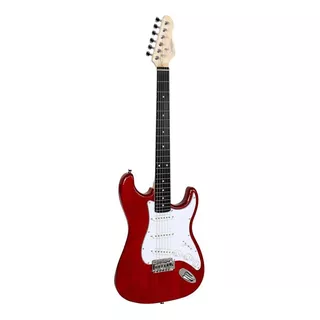 Guitarra Elétrica Giannini Standard G-100 De  Choupo Translucent Red E White Shell Verniz Com Diapasão De Madeira Técnica