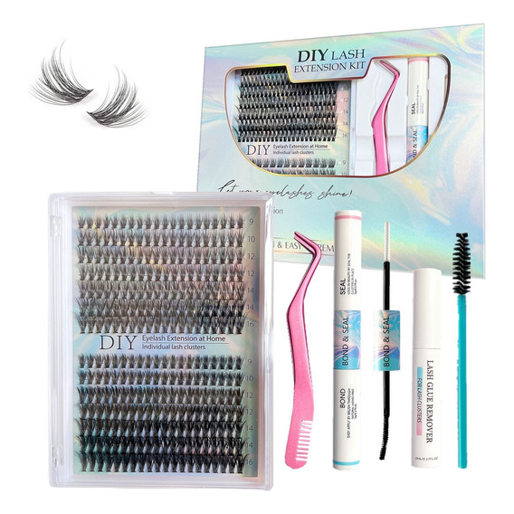 Kit Ampolla Extensión De Pestañas Diy+clip+pegamento