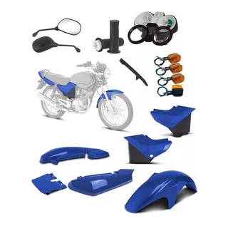 Carenagem Completa Ybr 125 2003 Bege Com Jogo De Piscas