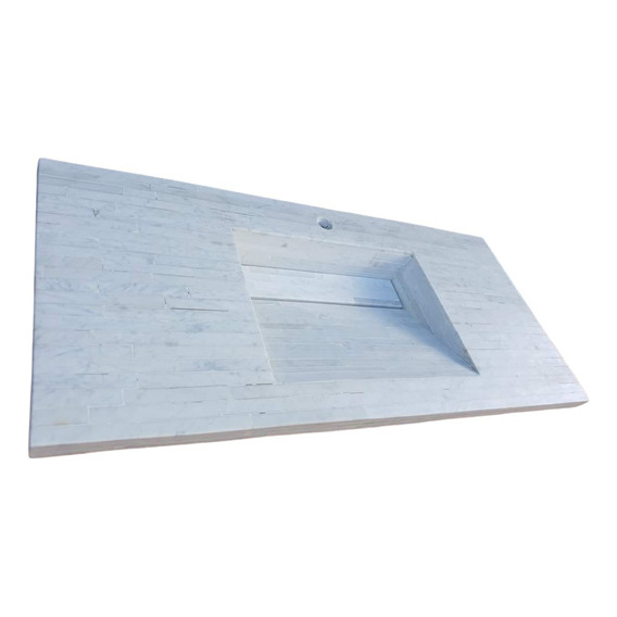 Mesada Baño Bacha Mármol Carrara 120x47 Cm De Embutir