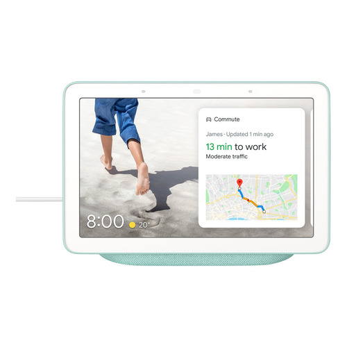 Google Nest Hub con asistente virtual Google Assistant, pantalla integrada de 7" color aqua 110V/220V