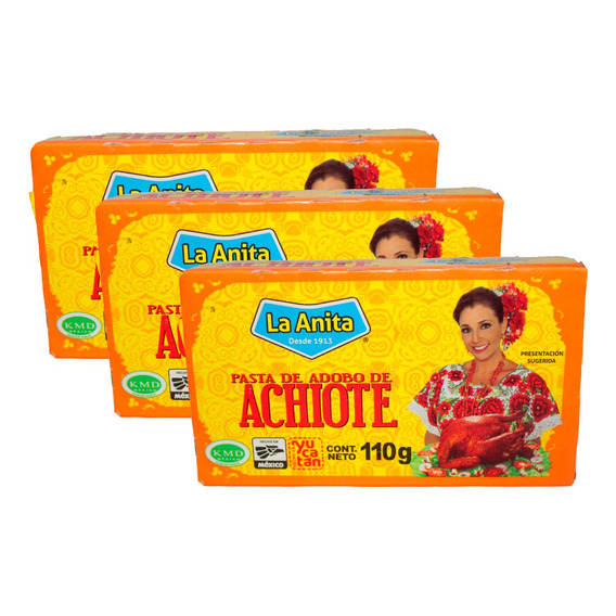 Set 3 Achiote En Pasta 110gr La Anita El Mejor Aji De Mexico